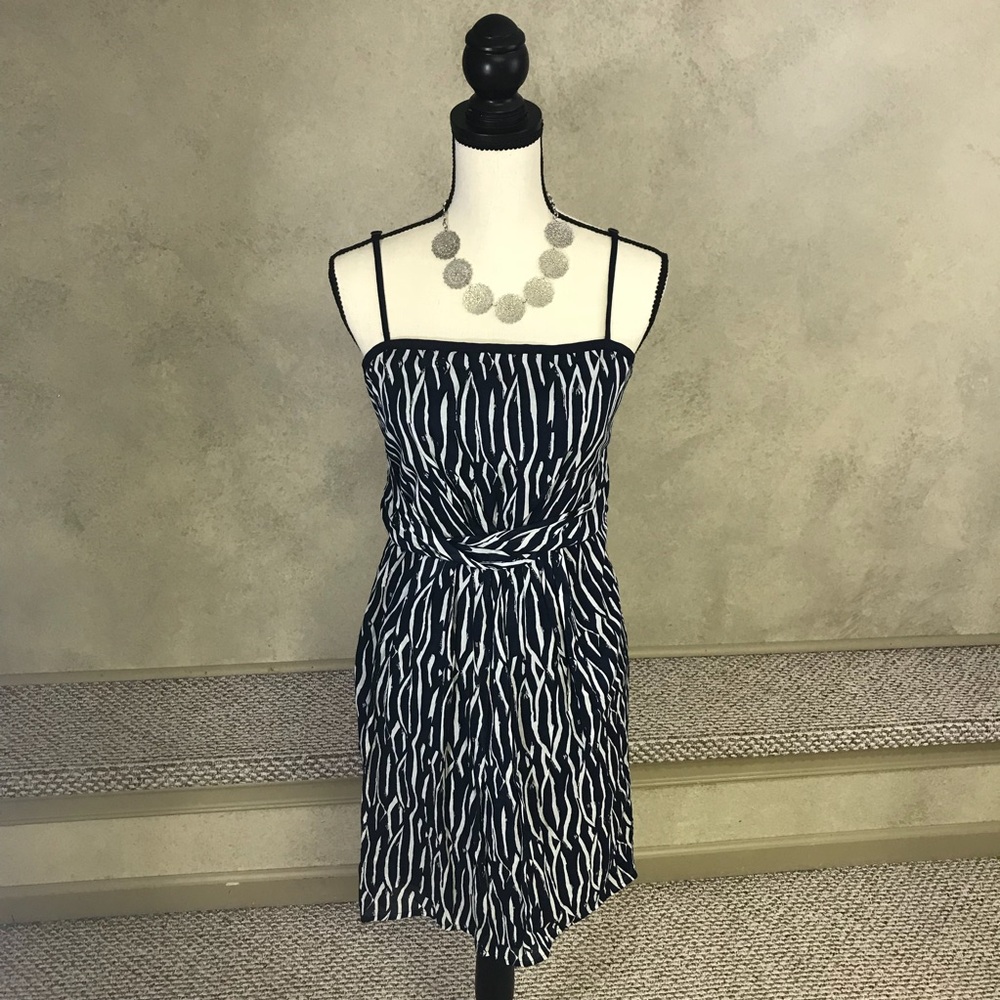Ann Taylor Loft navy print dress